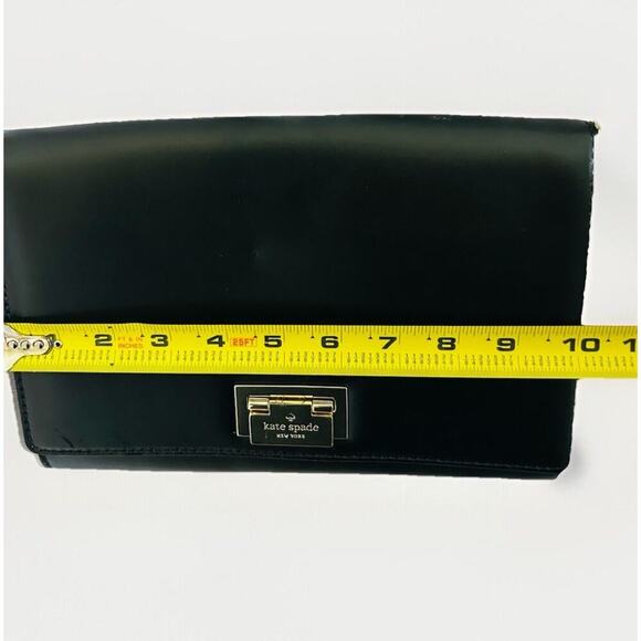 Kate Spade Harwood Place Fiona Leather New Square Shoulder Crossbody Black NWT - Picture 9 of 13